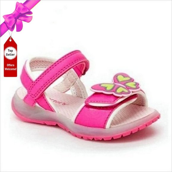 NWT CARTER'S Light Up Butterfly Sandals - Picture 1 of 5